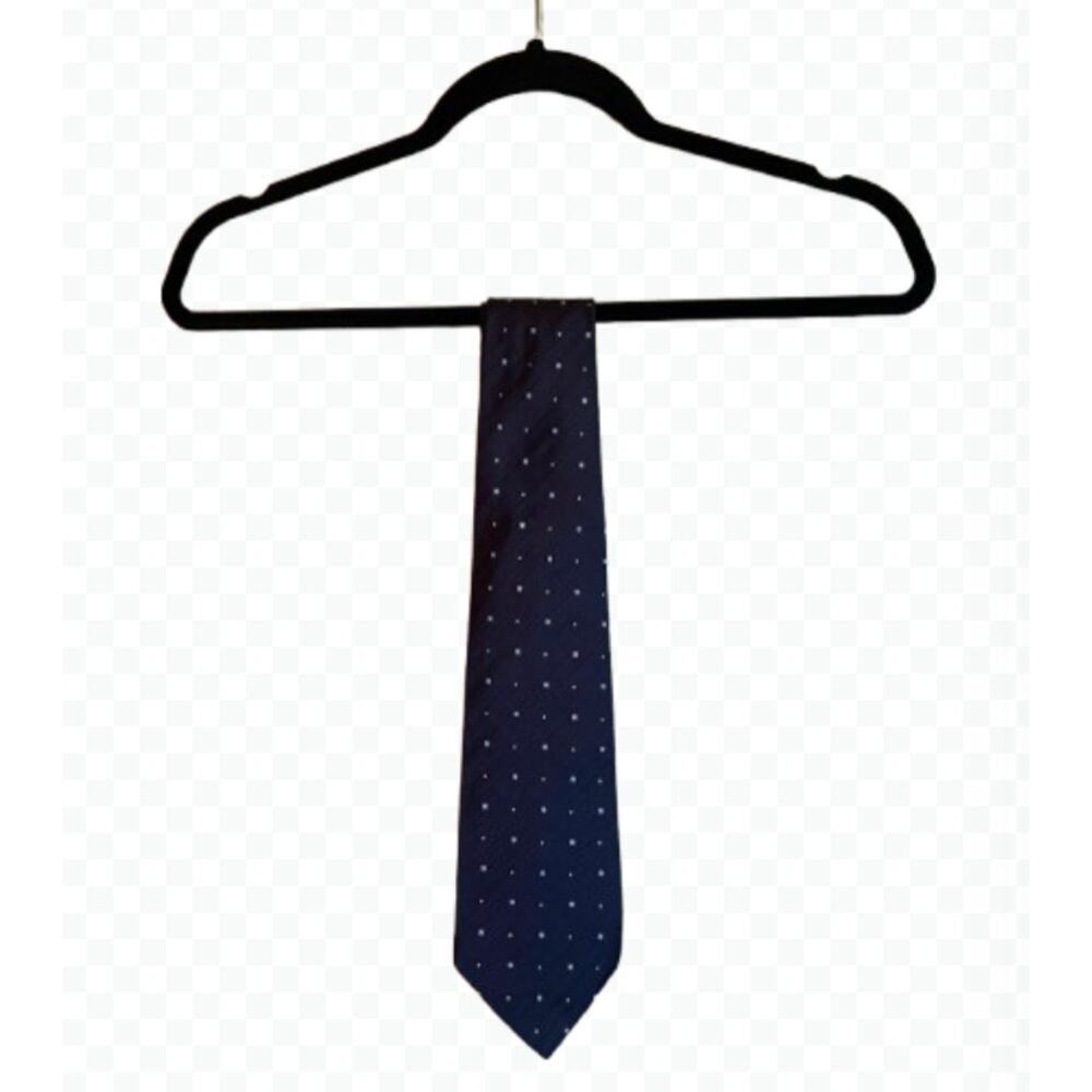 Peter Thomas‎ by Superba Navy Blue & Grey Geometric Silk Necktie